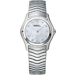   Classic Wave Stainless Steel Case Diamond Watch  