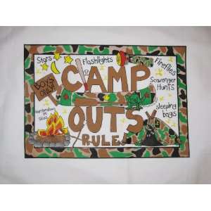  Personalized Kids CAMP OUTS Camping Camo Pillowcase 