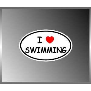 Love Swimming Water Sport Vinyl Euro Decal Bumper Sticker 3x5