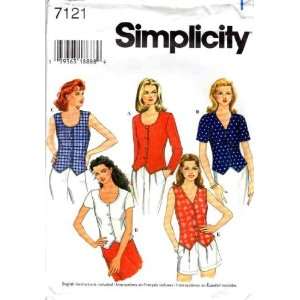   Sewing Pattern 7121 Misses Set of Tops   5 Styles, Size Y (18 20 22