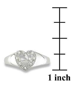 14k White Gold Diamond Heart Ring  
