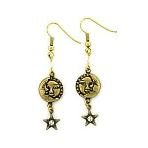 Vintage Celestial Fashion Jewelry   Sun/moon Celestial Charm Earrings 