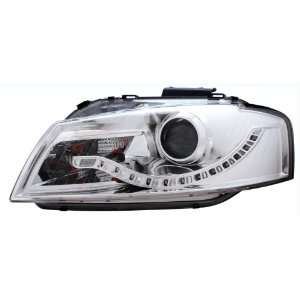   Audi A3 Projector Headlights Chrome Clear (R8 LED Style) Automotive