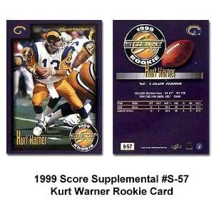  Score St. Louis Rams Kurt Warner 1999 Rookie Trading Card 