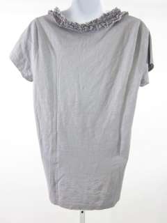 You are bidding on a J. CREW Gray Ruffled Short Sleeve Shirt Top in a 