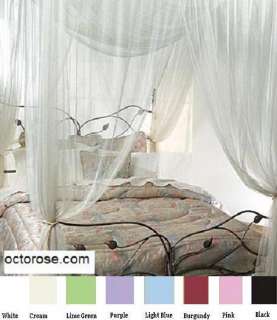   Single Bed White Color 4 Corner / Post Bed Canopy Mosquito Net  