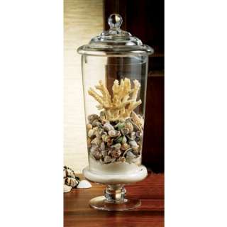 TERRA COLLECTION 19.25 INCH GLASS FOOTED APOTHECARY JAR  