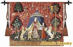 Lady & Unicorn Medieval Tapestry Wall Hanging, 33x27  