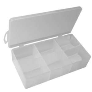 Pico 0001A 6 1/2 x 3 1/2 Empty 6 Compartment Flex Plastic Kit Box
