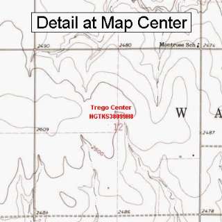   Map   Trego Center, Kansas (Folded/Waterproof)