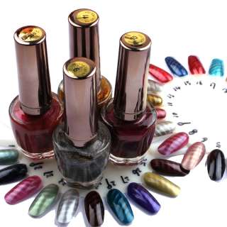 30 Colors Magnetic Magnet Polish Nail Art With Two Magnet & cuticle 