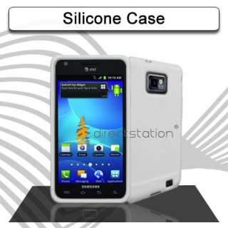 Clear White Silicone Back Skin Case Cover For AT&T Samsung Galaxy S2 S 