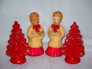 Gurley Novelty Vintage Candles 2 Alter Boys and 2 Trees  