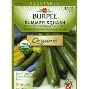   60565 Organic Squash, Summer Burpee Fordhook Zucchini Seed Packet