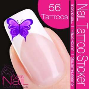 Nail Tattoo Sticker Butterfly   purple Beauty