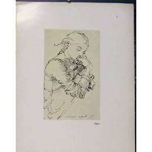  German Drawings Sketch Portrait Of Woman Durer C1923