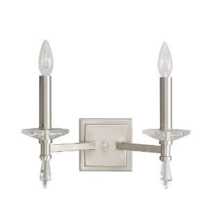 Kichler 6089PPW, Adriana Candle Crystal Wall Sconce Lighting, 2 Light 