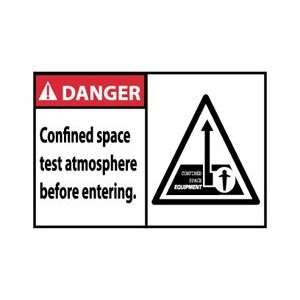 DGA36AP   Danger, Confined Space Test Atmosphere Before Entering, 3 X 
