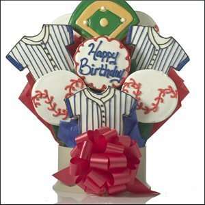  Baseball Fan Birthday   7 Cookies in a Bouquet (303 C 07 