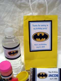   Water Bottle Label and Large Vertical Favor Tag (on treat bag