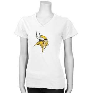   Vikings Ladies White Premium Logo T shirt (Medium)