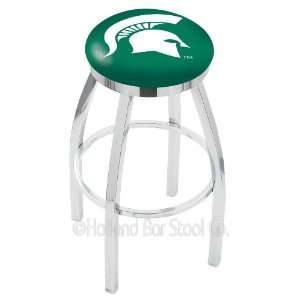 Michigan State University 25 inch Chrome Swivel Bar Stool with Accent 