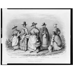 Welsh costumes / J.C. Rowland del. ; W. Banks 1850s 