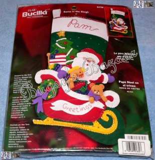 Bucilla SANTA IN SLEIGH,Toy Felt Christmas Stocking Kit  