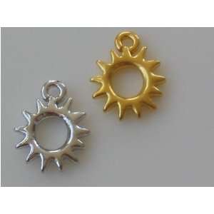    Plated Pewter Radiant Sun Charm / Drop Arts, Crafts & Sewing