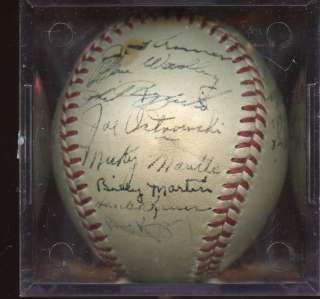 1951 New York Yankees Team Signed OAL Harridge Baseball 26 Signatures 