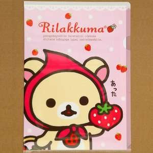   pink Korilakkuma bear A4 plastic file folder strawberry Toys & Games