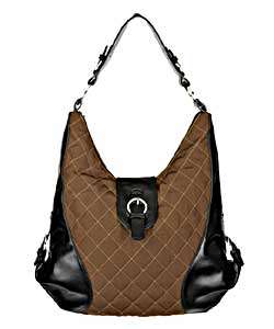 Sydney Love Quilted Twill Brown Hobo Bag  