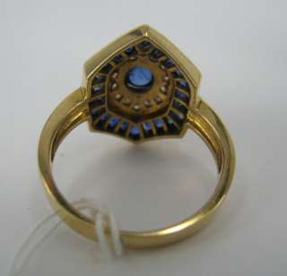 Killer 2.14ct Sapphire 0.14ct Diamond 18K Gold Ring  