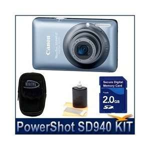Canon Powershot SD940IS Blue 12.1MP Digital ELPH Camera with 4x Wide 