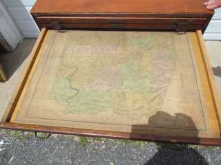 Antique Oak Victorian 8 Drawer Map Cabinet Chest  