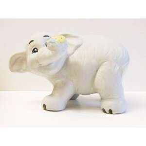  Elephant with Flowers Ceramic Figurine