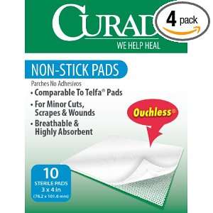  Curad Non Stick Pads, 3 Inches X 4 Inches 20 count (Pack 