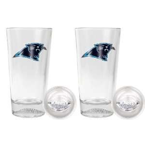 Carolina Panthers   NFL 16oz Pint Glass with Football Bottom (2 Pack 