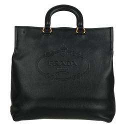 Prada BR4617 Black Leather Tote Bag  