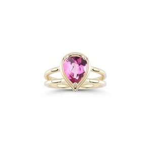  1.83 Cts Mystic Pink Topaz Solitaire Ring in 14K Yellow 