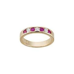 Stackable Band   1/5 (0.18 0.25) Ct Diamond & Ruby Stackable Band in 