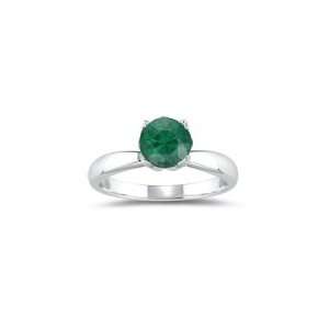  1.34 Cts Emerald Solitaire Ring in 14K White Gold 7.5 