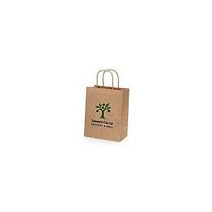 Min Qty 250 100 Recycled Paper Shopping Bags, Natural Kraft, 8 in. x 