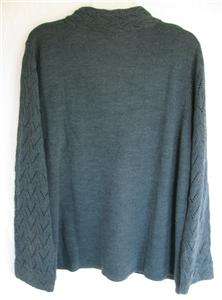 Coldwater Creek Pointelle Stitch Sleeve Solid Pullover  