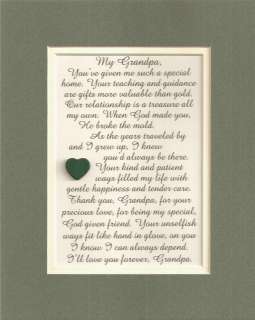   GRANDPA Grandfathers PATIENT Guidance TREASURE verses poems plaques