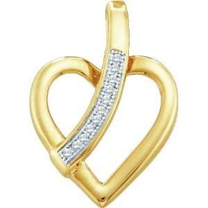  The Pulling Heart Strings Diamond Pendant 10KYG with 11 