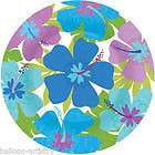 Tropical Floral Paradise Cool Blue Flower 10.5 Paper Plates