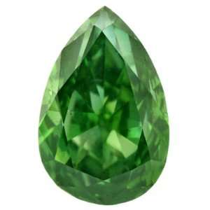 0.64 Ctw Pine Green Color Pear Natural Loose Diamond 
