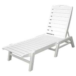  Polywood Nautical Armless Chaise   stackable in White 