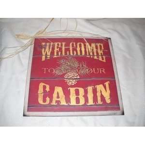  Welcome to Our Cabin Lake Sign Fishing Signs Wooden Wall 